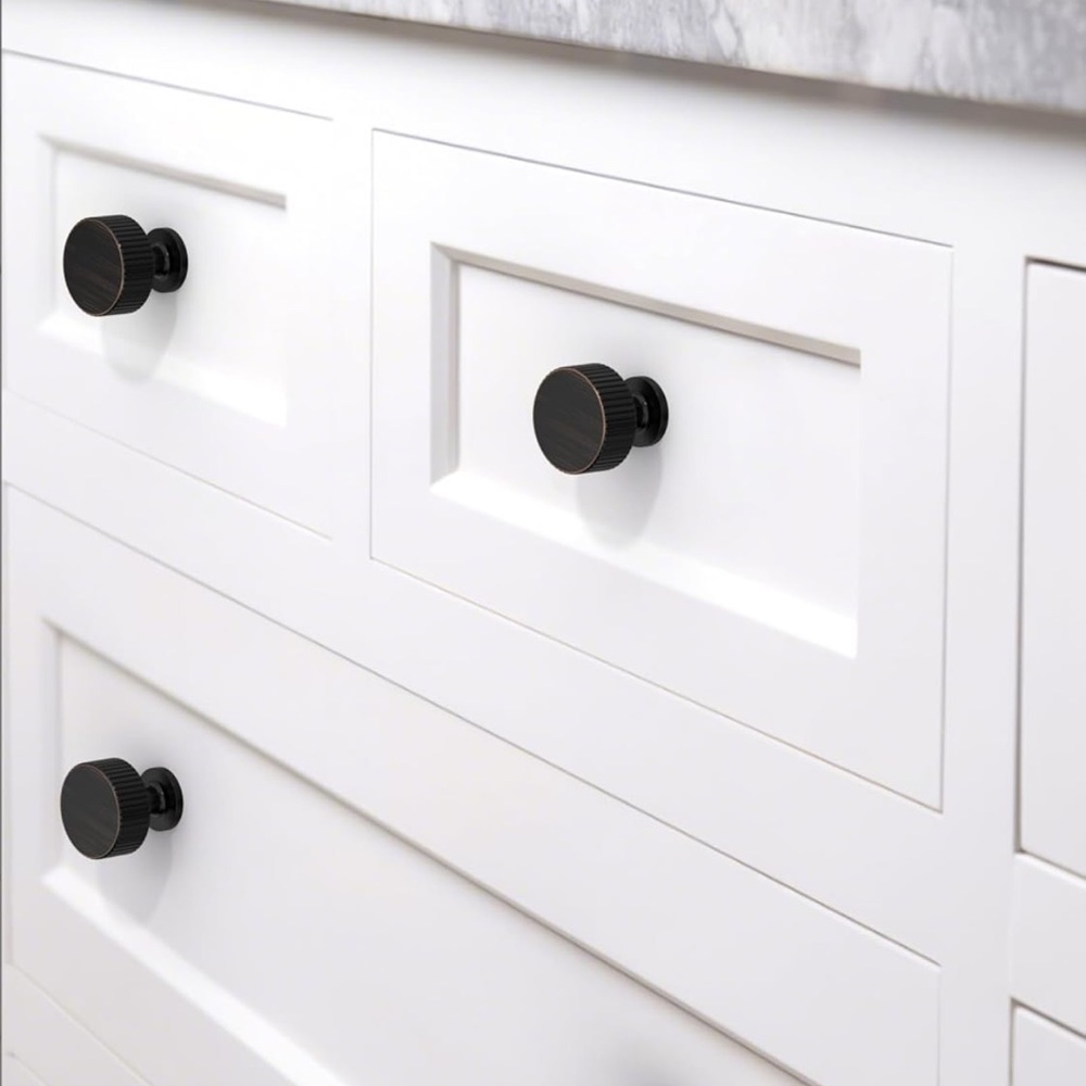 New 8 Elegant Oil Rubbed Bronze Textured Cabinet Knob Pulls Hardware Zinc